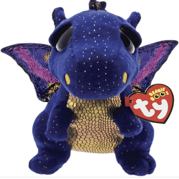 NEW TY Saffire the Dragon Beanie Boo with TAGS - Picture 1 of 8